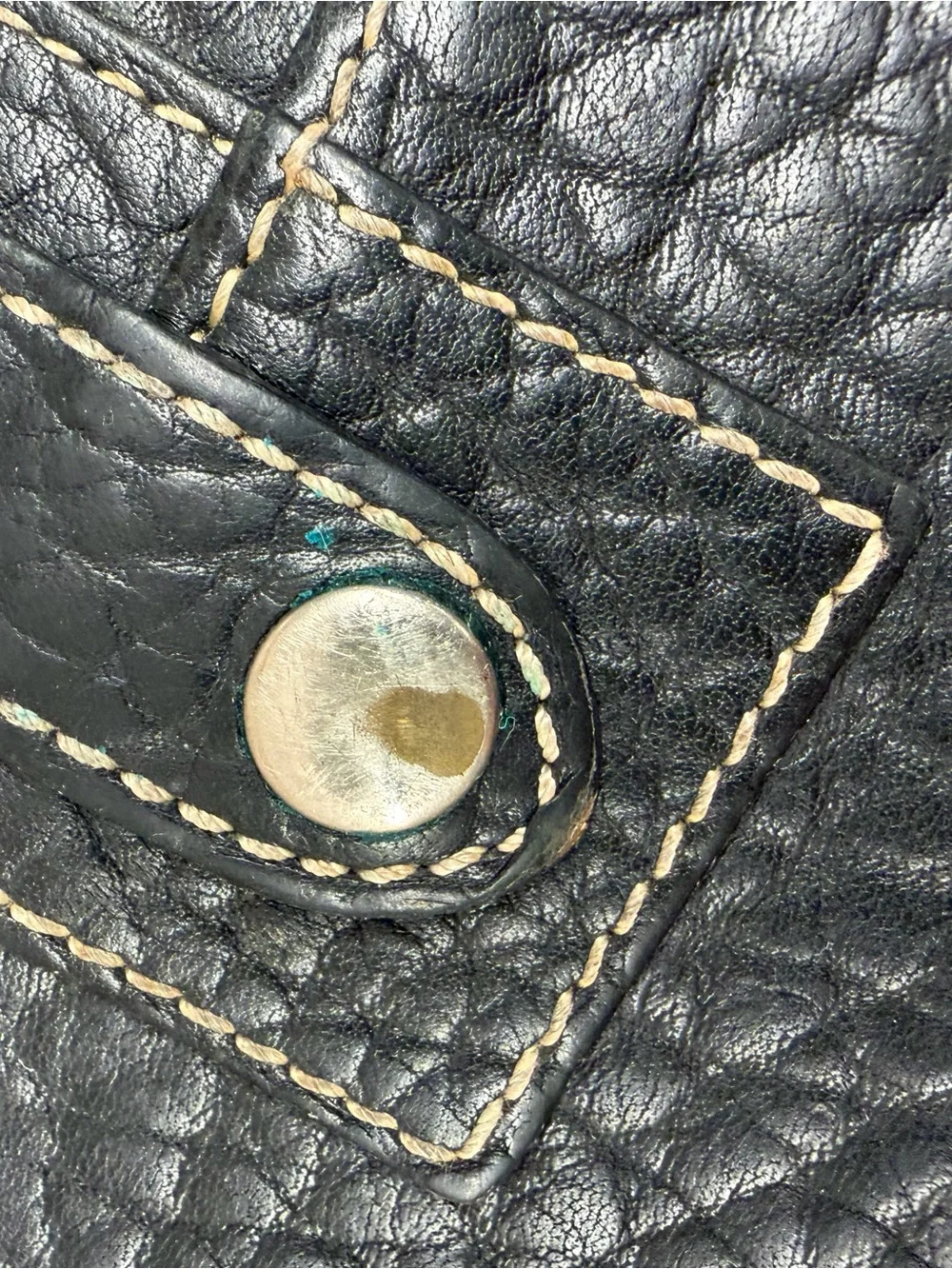 Dooney & Bourke Black Pebbled Leather Zip Card and Checkbook Holder Wallet